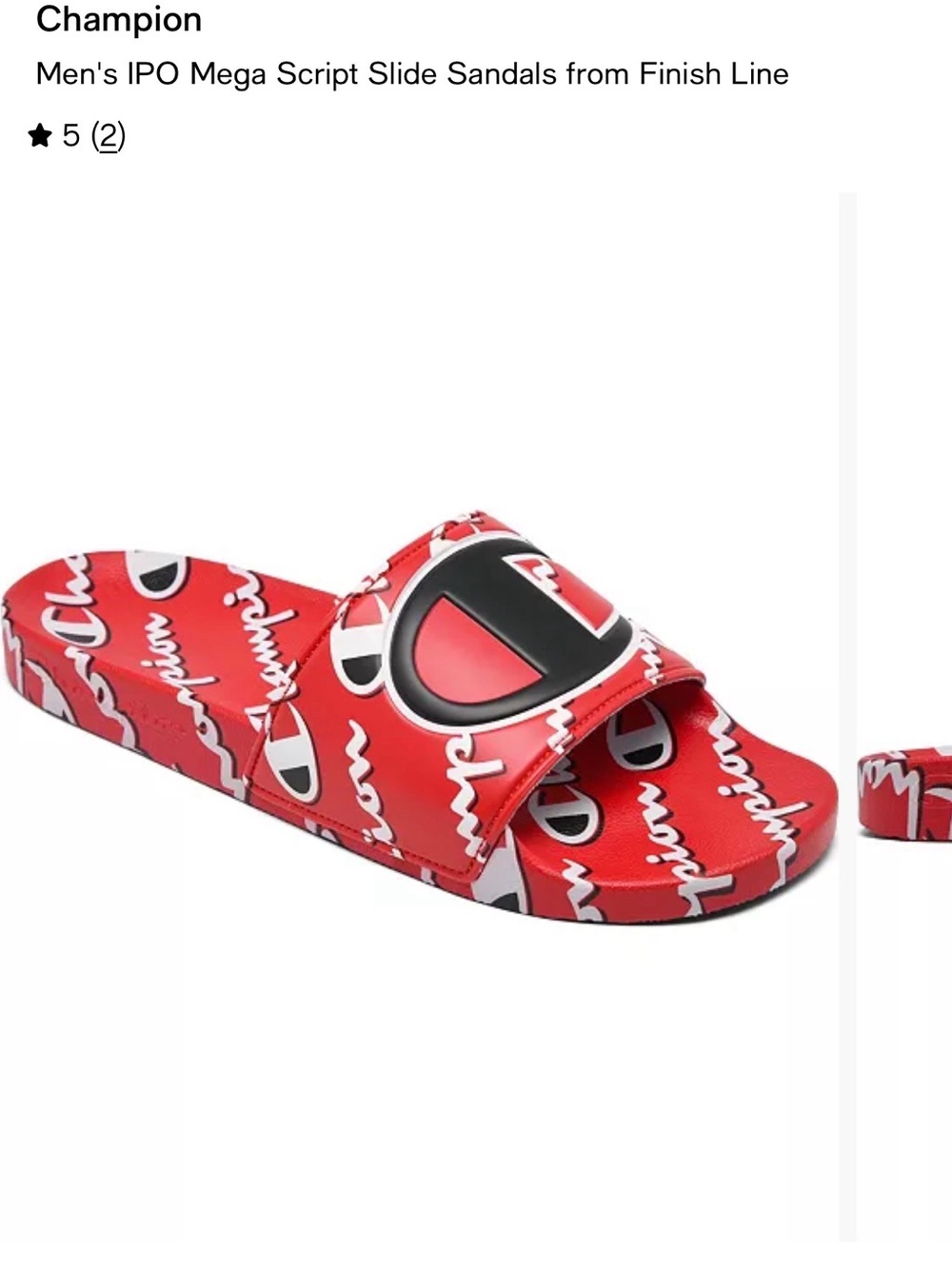Champion Scarlet Slide Sandals in Red